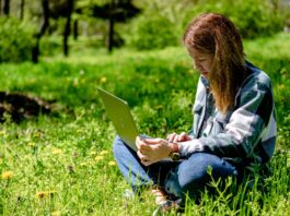 Woman on grass