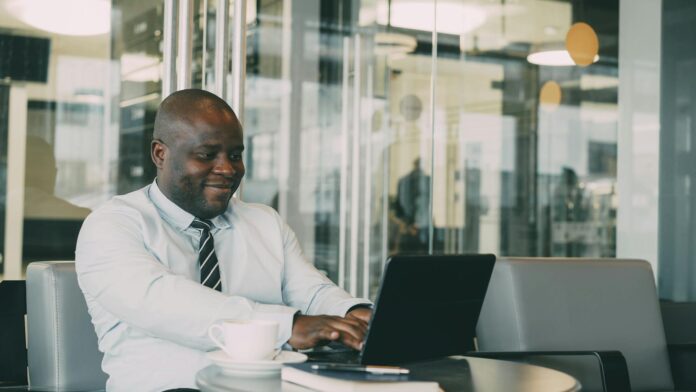 business man on laptop