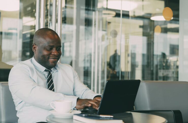 business man on laptop