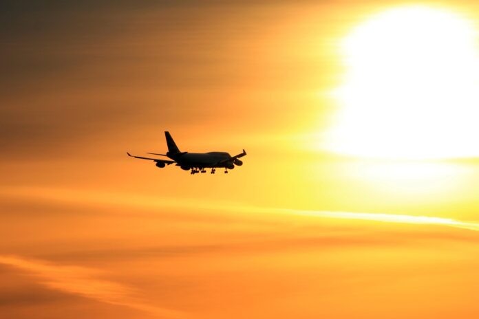 Flying into the sunset